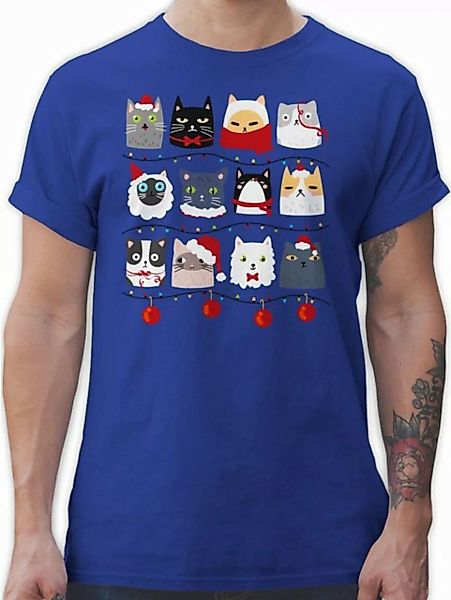 Shirtracer T-Shirt Katzen zu Weihnachten I Weihnachtsmotiv Katzen Weihachte günstig online kaufen