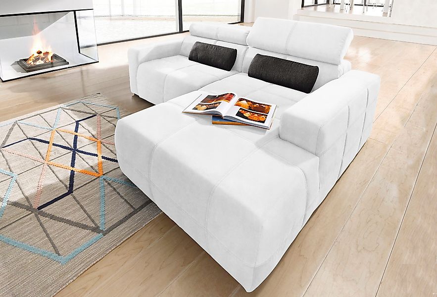 DOMO collection Ecksofa "Brandon, inkl. Kopfteilverstellung, B/T/H: 214/100 günstig online kaufen