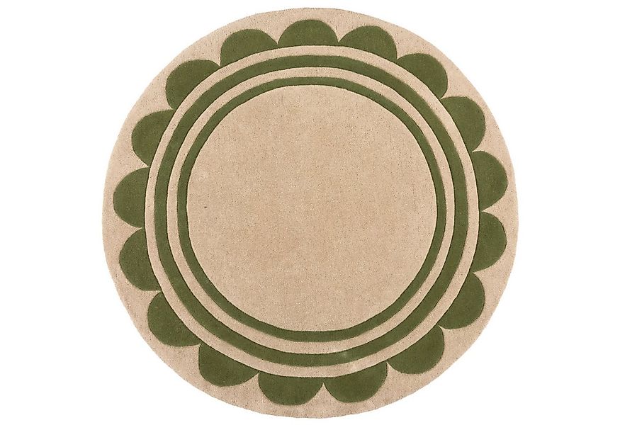 KADIMA DESIGN Wollteppich Grafisches Muster, Rahmen Wohnzimmer Wollteppich günstig online kaufen