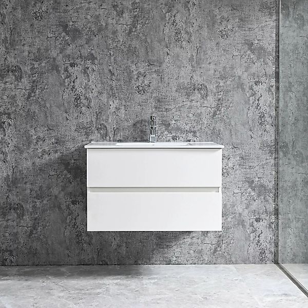 Sanotechnik Einzelwaschtisch Corbo 80 cm Weiß mit Softclose günstig online kaufen