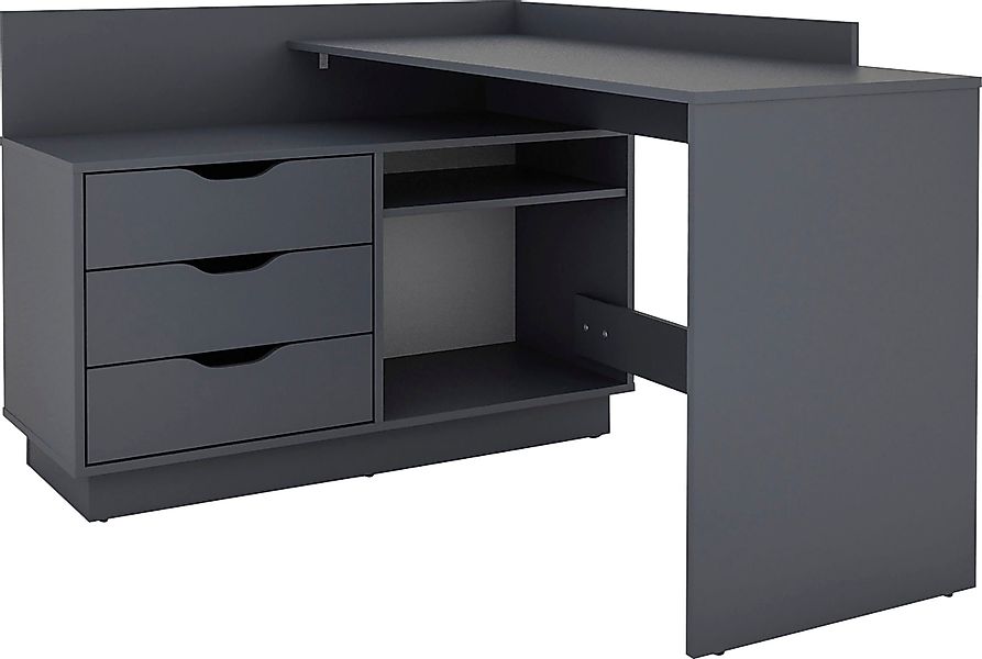 byLIVING Eckschreibtisch "Bern", mit viel Stauraum, Breite 129 cm, rechts o günstig online kaufen