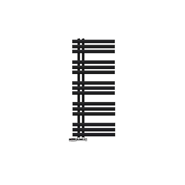 LuxeBath Badheizkörper Iron EM 500x1200 mm Schwarz Matt Thermostat Eck günstig online kaufen