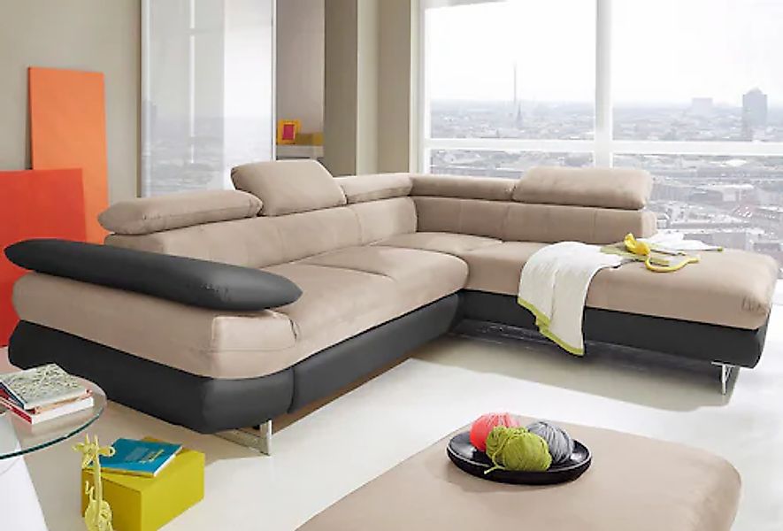 INOSIGN Ecksofa "Solution L-Form" mit Arm- & Kopfteilverstellung, wahlweise günstig online kaufen