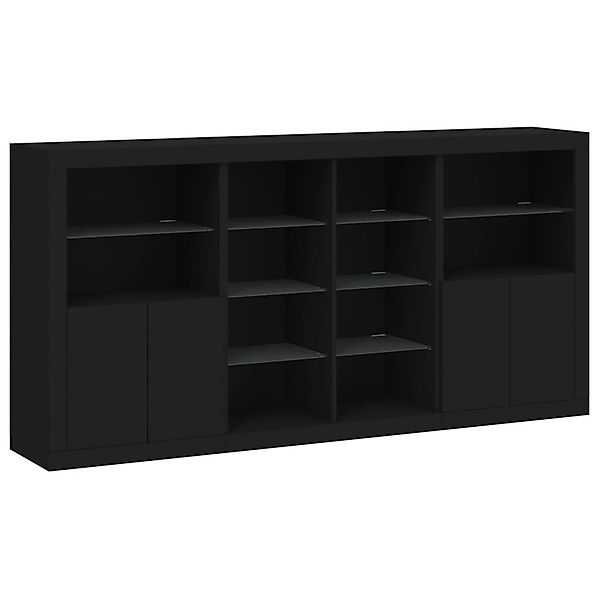 vidaXL Sideboard Sideboard mit LED-Leuchten Schwarz günstig online kaufen