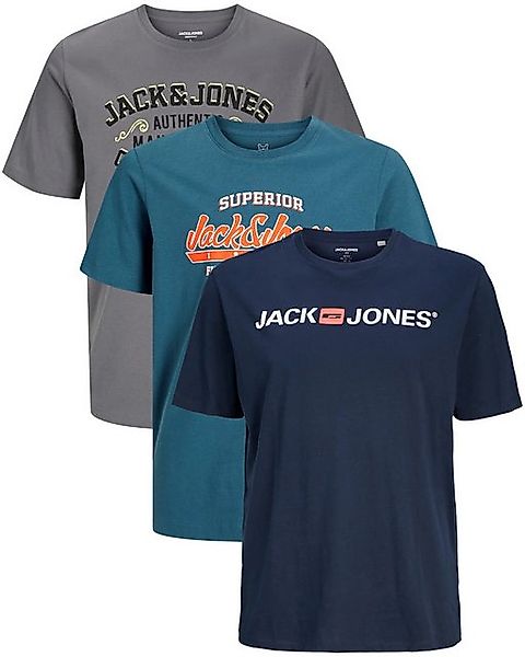 Jack & Jones PlusSize Print-Shirt (Spar-Set, 3er-Pack) Big Size Shirt Überg günstig online kaufen