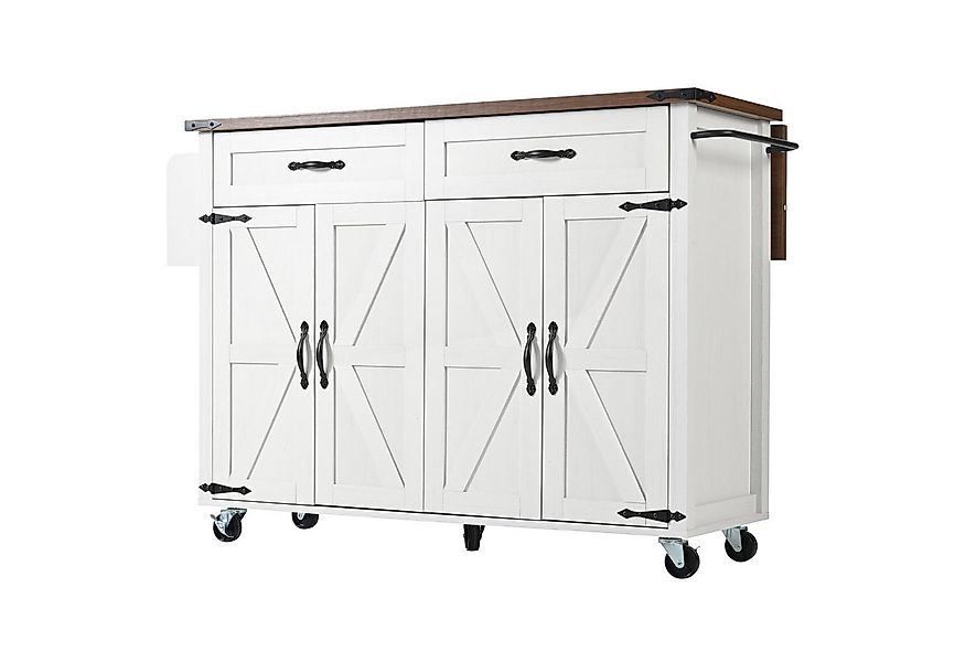 i@home Küchenwagen mit ausziehbarer Arbeitsplatte, Schwarz/Weiß, (Packung S günstig online kaufen