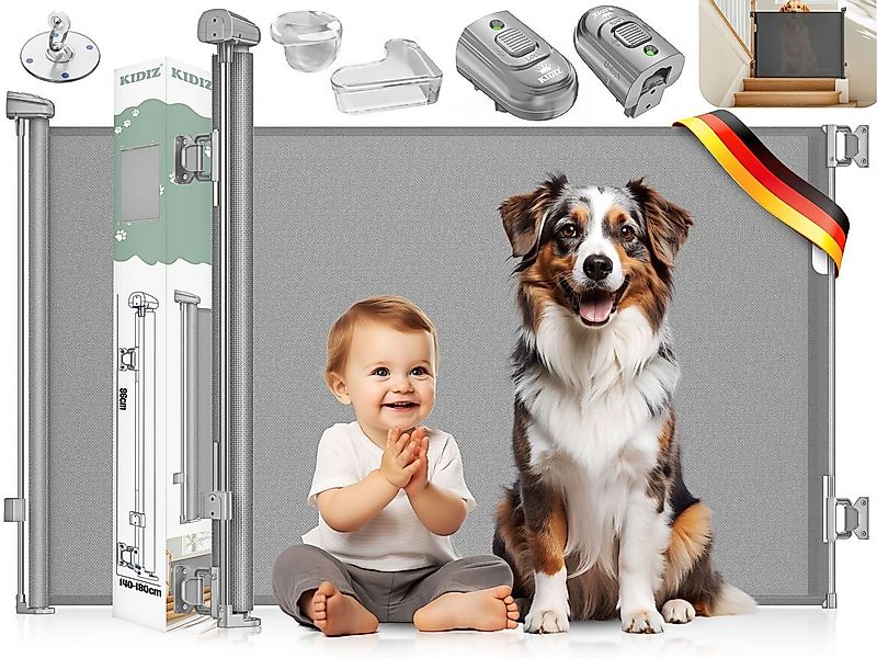 KIDIZ Türschutzgitter Treppenschutzgitter ausziehbar bis 140cm für Kinder, günstig online kaufen