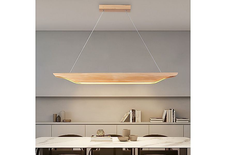 Nettlife LED Pendelleuchte Esstisch Dimmbar Modern Hängelampe Holz 90cm mit günstig online kaufen