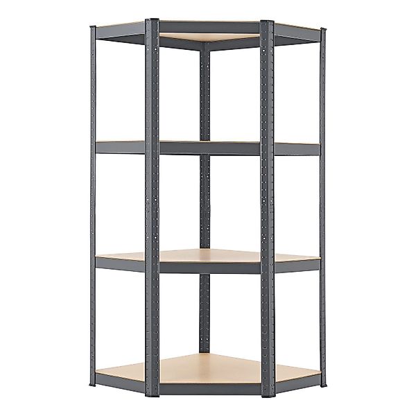 Juskys Eckregal Lagerregal Corner Easy 160 x 75 x 40 bis 75 cm Grau günstig online kaufen