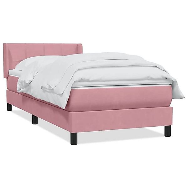 vidaXL Boxspringbett, Boxspringbett mit Matratze Rosa 80x220 cm Samt günstig online kaufen