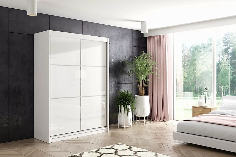 ALTDECOR Schiebetürenschrank VIVI (Kleiderschrank Aluminium-Leisten, Lacobe günstig online kaufen