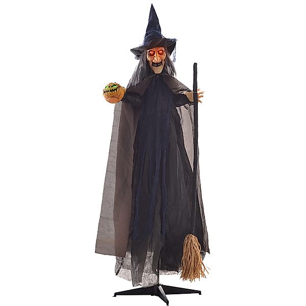 HOMCOM Dekofigur 190cm Halloween-Hexe mit LED-Lichter, günstig online kaufen