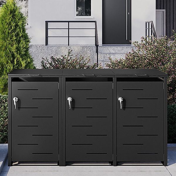 STEELSØN Mülltonnenbox Diorus 240L, abschließbar (Graphitschwarz, günstig online kaufen