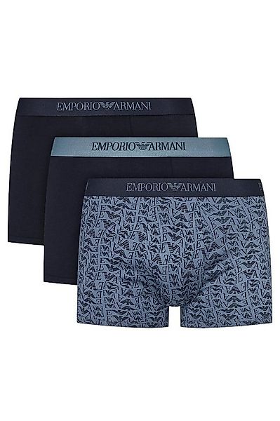 Emporio Armani Boxershorts Unterwäsche Trunk Cotton dunkelblau gemustert He günstig online kaufen