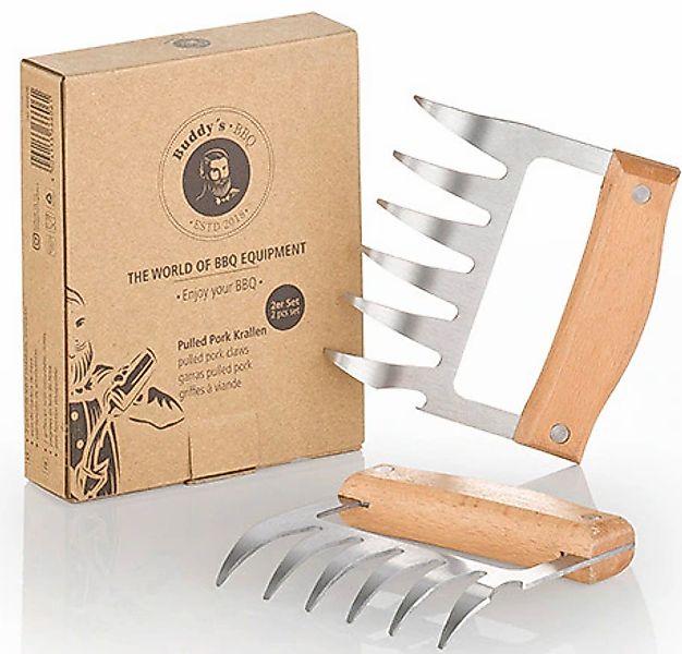 Buddys Fleischgabel "Buddy´s BBQ" Pulled Prok Krallen aus Edelstahl mit Gri günstig online kaufen