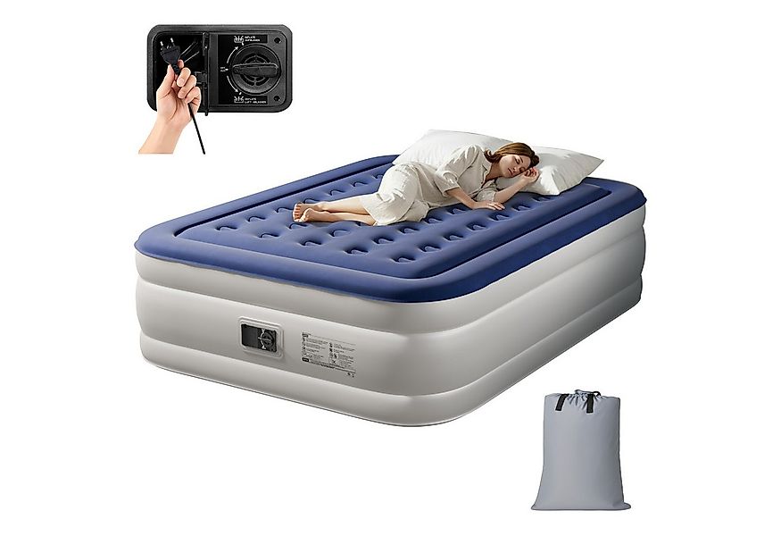 VINGLI Luftmatratze faltbare Campingmatratze mit Elektrischer Pumpe, Velour günstig online kaufen