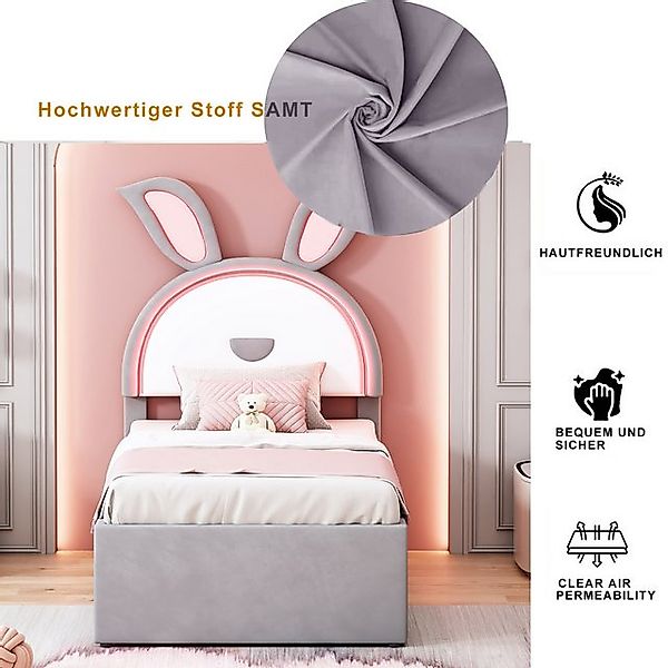 STILVORA Kinderbett 90x200 Polsterbett ohne Matratze,Bettgestell mit Staura günstig online kaufen