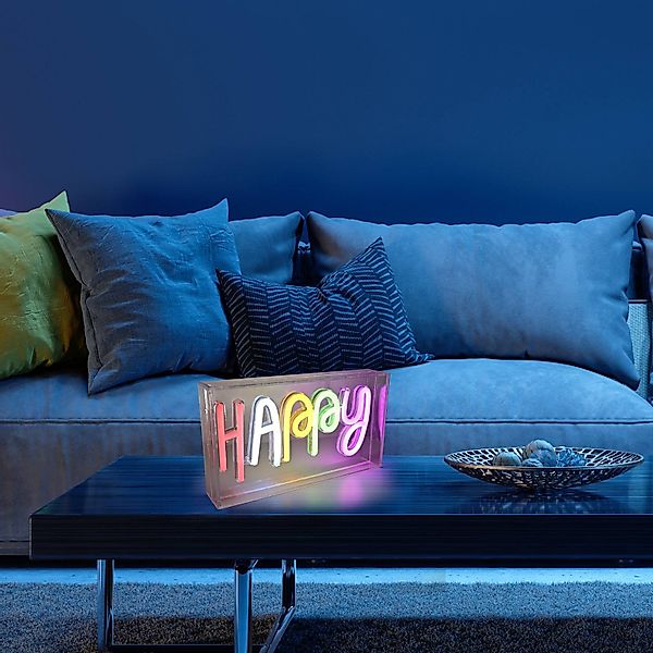 JUST LIGHT LED Wandleuchte »NEON-HAPPY« LED-Board 1 Stk. Warmweiß günstig online kaufen