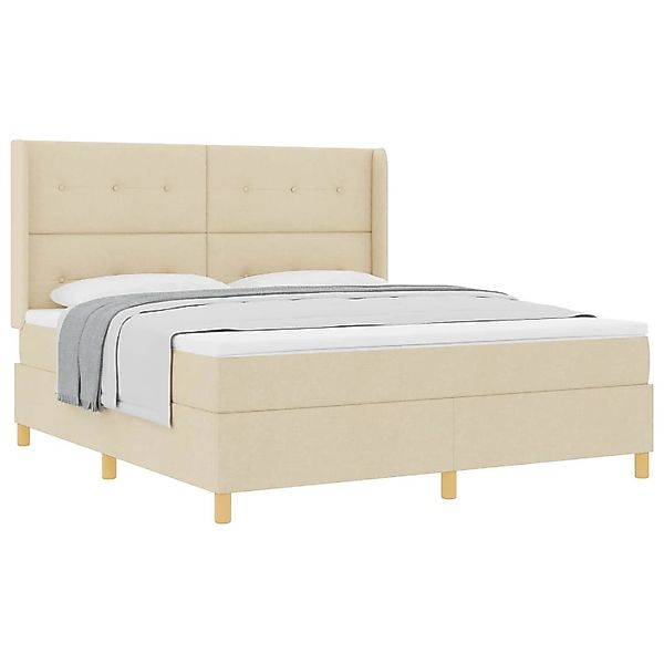 vidaXL Boxspringbett mit Matratze Creme 180 x 200 cm Stoff 3341852 günstig online kaufen