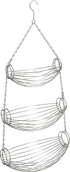 Koopman Hängekorb Küchenregal Gemüsekorb 70 cm hoch Edelstahl 3 Etagen Obst günstig online kaufen