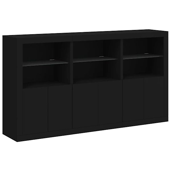 vidaXL Sideboard mit LED-Leuchten Schwarz 181,5x37x100 cm 3209150 günstig online kaufen
