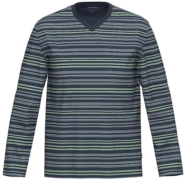 Ammann Pyjamaoberteil Herren Pyjama Shirt mit langem Arm (1-tlg) Baumwolle günstig online kaufen