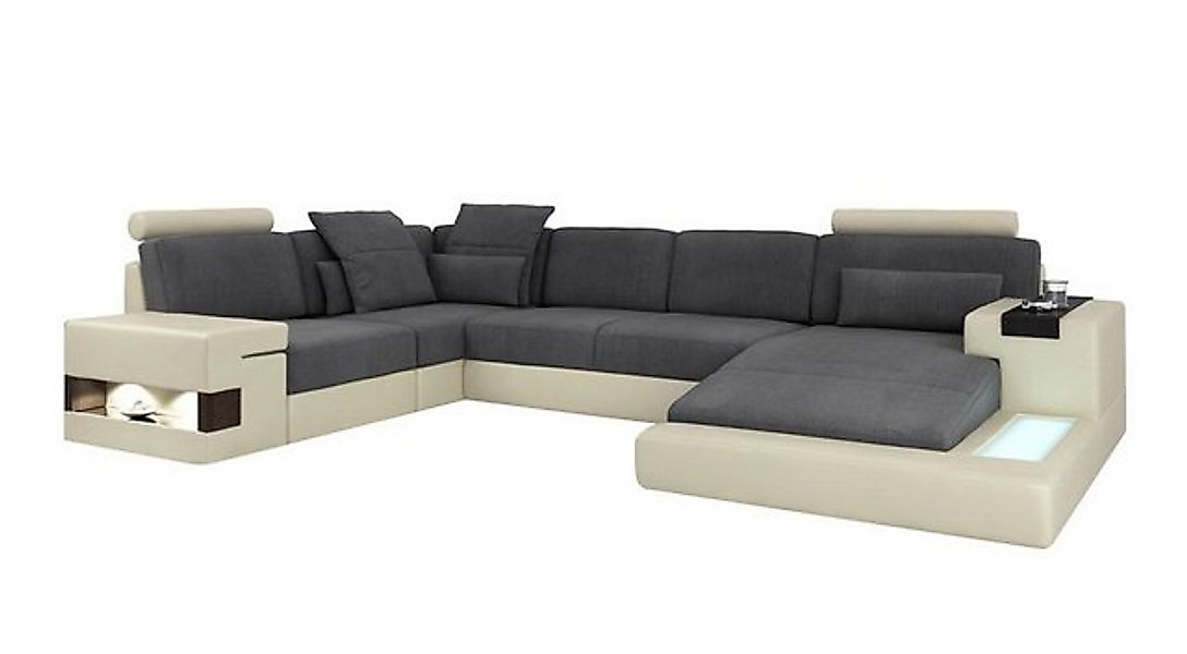 Xlmoebel Ecksofa Modernes Ecksofa in U-Form mit Leder- und Stoffpolsterung günstig online kaufen