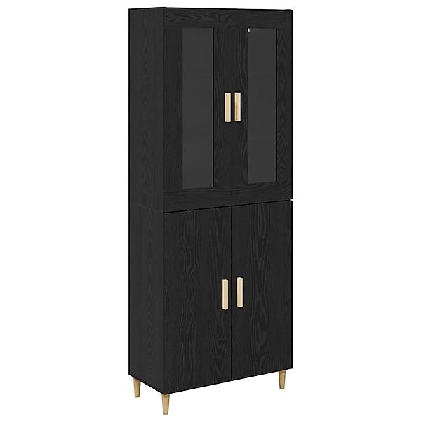 vidaXL Highboard Wandmontiert 2 Stk Schwarz Eichen-Optik Holzwerkstoff 3416 günstig online kaufen