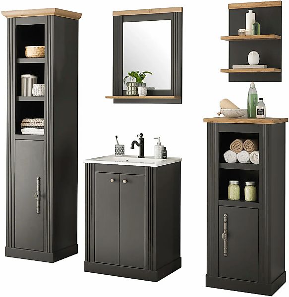 Home affaire Badmöbel-Set "WESTMINSTER, Bad im Landhausstil, 5-teiliges Bad günstig online kaufen