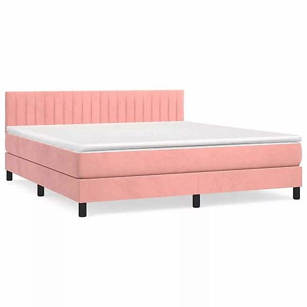 vidaXL Boxspringbett mit Matratze Rosa 180x200 cm Samt1381526 günstig online kaufen