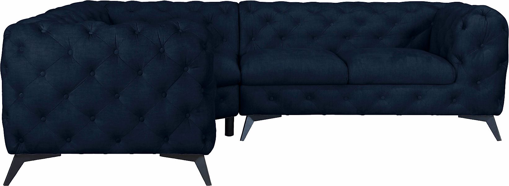 Leonique Chesterfield-Sofa "Ecksofa GLYNIS L-Form mit Wellenunterfederung, günstig online kaufen