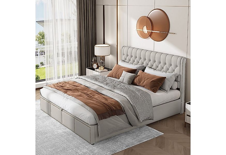 STILVORA Polsterbett 180x200 Bettgestell Funktionsbett Jugendbett mit Staur günstig online kaufen