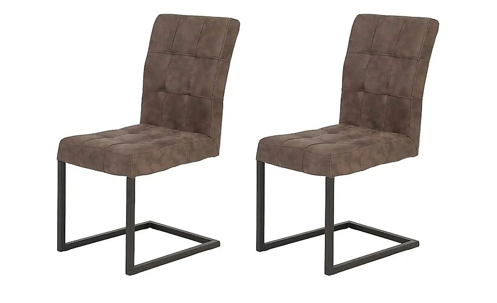 Polsterschwingstuhl 2er-Set   ¦ braun ¦ Maße (cm): B: 62 H: 91 Stühle > Sch günstig online kaufen