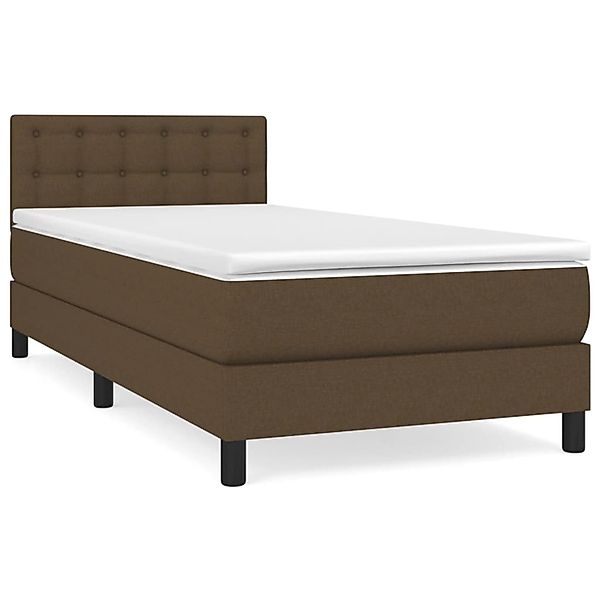 vidaXL Boxspringbett mit Matratze Dunkelbraun 90x200 cm Stoff1389589 günstig online kaufen