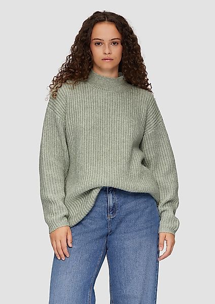 QS Strickpullover Weicher Strickpullover mit Rippstruktur günstig online kaufen