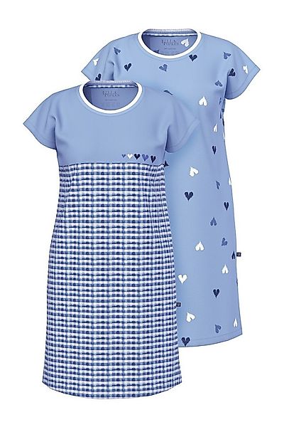 Ulla Popken Bigshirt Bigshirts 2er-Pack Karo/Herzen Rundhals Halbarm günstig online kaufen