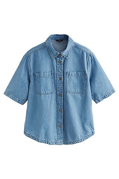 Next Jeanshemd Oversized Fit Kurzarm-Jeanshemd aus Baumwolle (1-tlg) günstig online kaufen