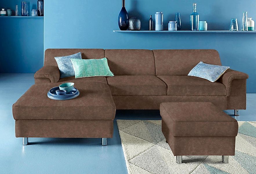 DOMO collection Ecksofa "Jamie, modern und elegant, Fußhöhe 9cm, L-Form," w günstig online kaufen