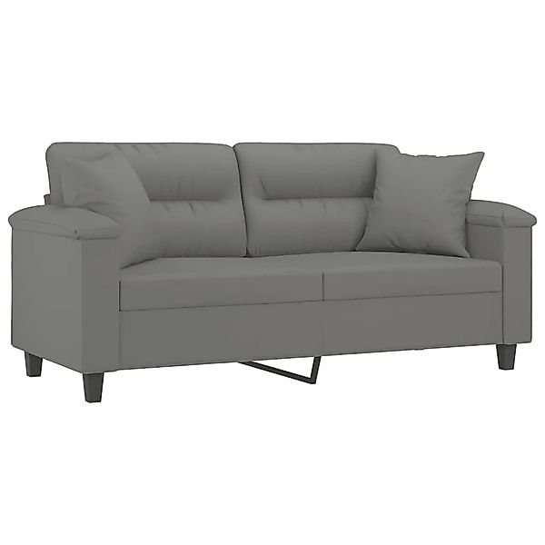 vidaXL 2-Sitzer-Sofa mit Kissen Dunkelgrau 140 cm Mikrofasergewebe 3200973 günstig online kaufen