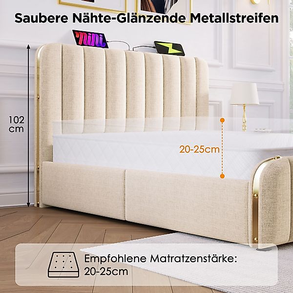BlingBin Einzelbett Polsterbett Doppelbett (1-tlg., 160×200 günstig online kaufen