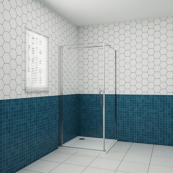 Duschparadies Eckdusche 195cm Drehtür 6mm ESG günstig online kaufen