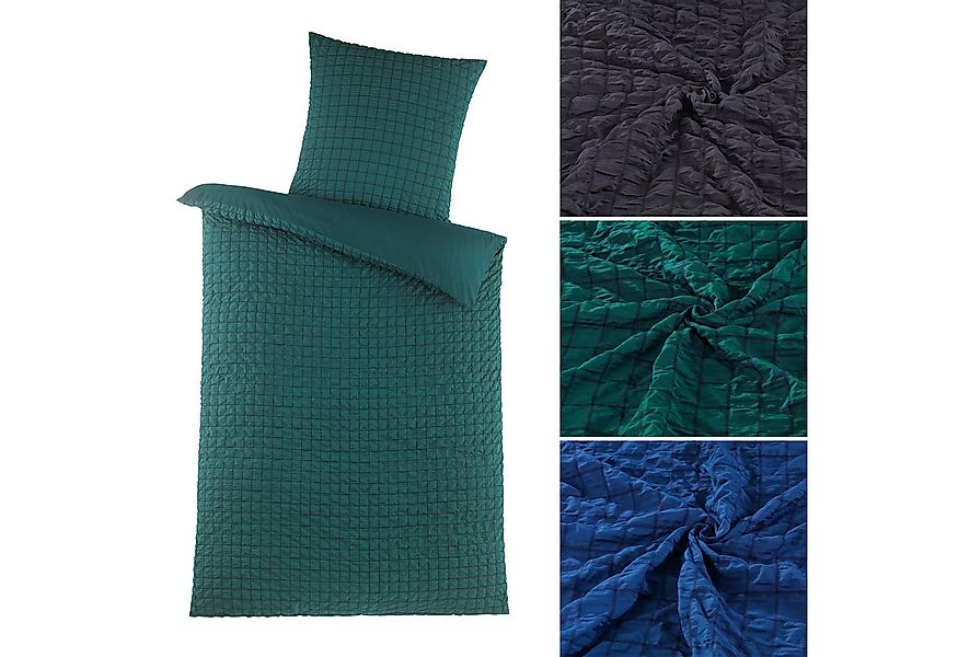 Visaggio Bettwäsche Seersucker Bettbezug Set Quadrat Gestreift, Seersucker, günstig online kaufen