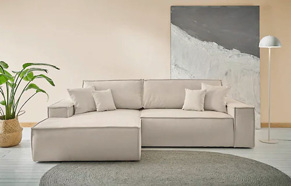 OTTO home Ecksofa »FINNLEY, L-Form 257 cm, Schlafsofa« mit Bettkasten, in B günstig online kaufen