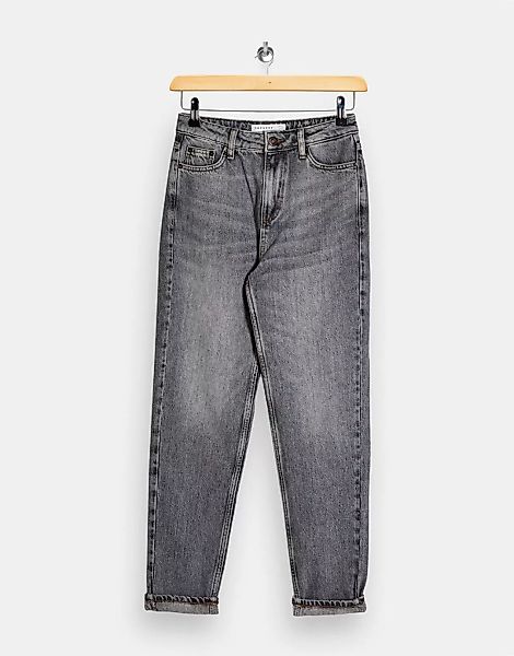 Topshop – Schmal zulaufende Mom-Jeans in Grau günstig online kaufen