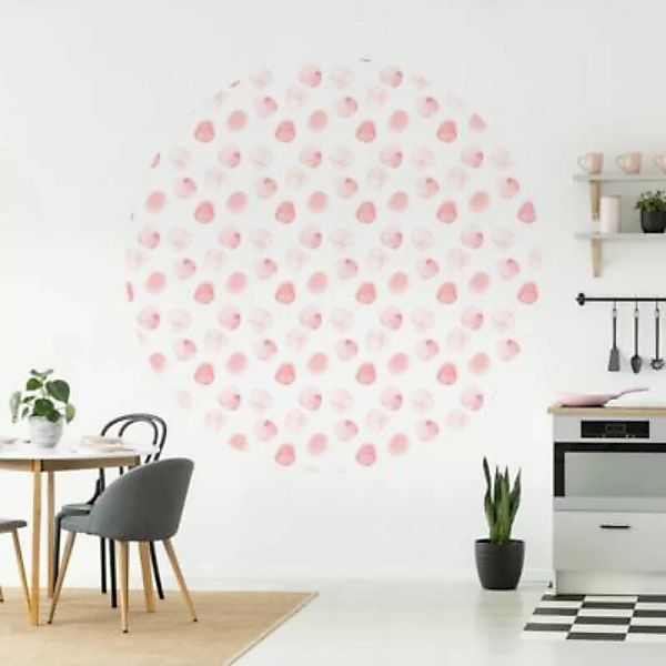 Bilderwelten Runde Tapete selbstklebend Kinderzimmer Aquarell Punkte Rosa r günstig online kaufen