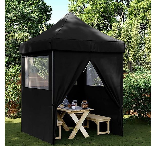 vidaXL Partyzelt Partyzelt Faltbar Pop-Up mit 4 Seitenteilen Schwarz günstig online kaufen