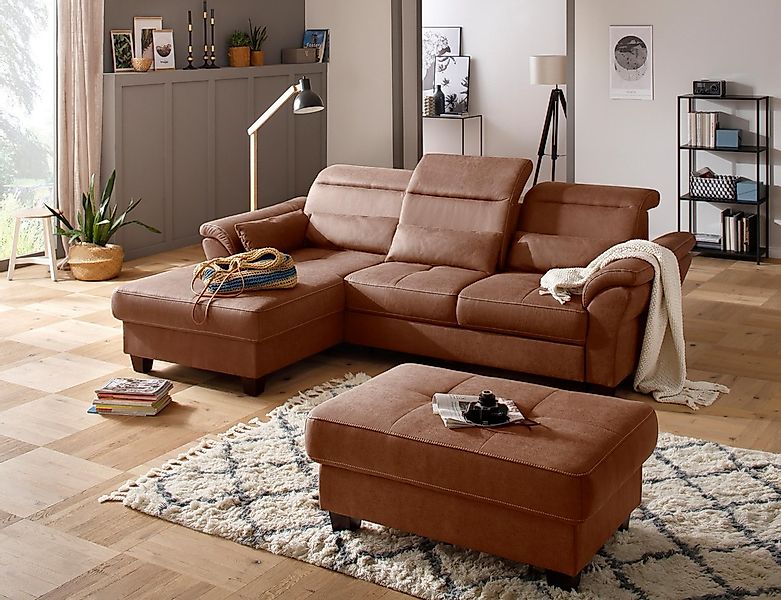 Home affaire Ecksofa "Solvei L-Form" mit Recamierenabschluß und Sitztiefenv günstig online kaufen