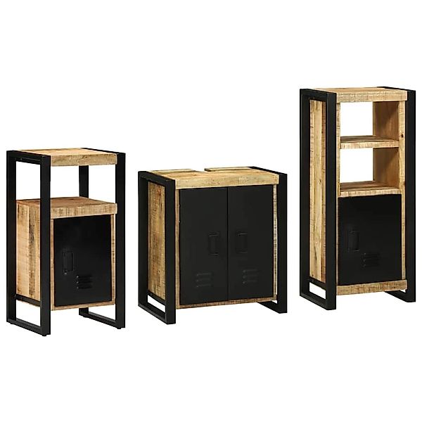 vidaXL Badezimmermöbel-Set 3-Tlg Braun Massivholz 3305624 günstig online kaufen