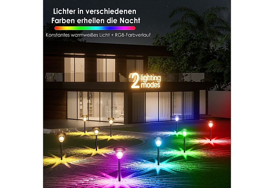Quntis LED Solarleuchte 6/8 Stück,Gartenleuchten mit Erdspieß,LED-Perlen 30 günstig online kaufen
