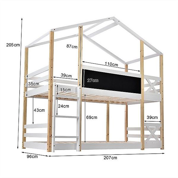autolock Kinderbett Etagenbett Baumhaus mit Leiter 90 x 200 cm,Hochbett für günstig online kaufen